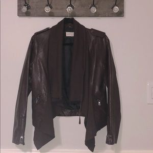 Maroon vegan leather jacket